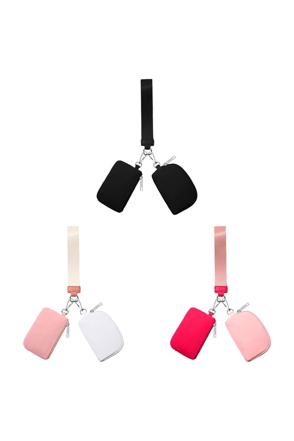 3/2/1PCS Keychain Wallet Mini Zip Around Wristlet Wallets For Women Detachable Dual Pouch Wristlet Portable Coin Purse Small Wallets For Travel Sports Outdoors