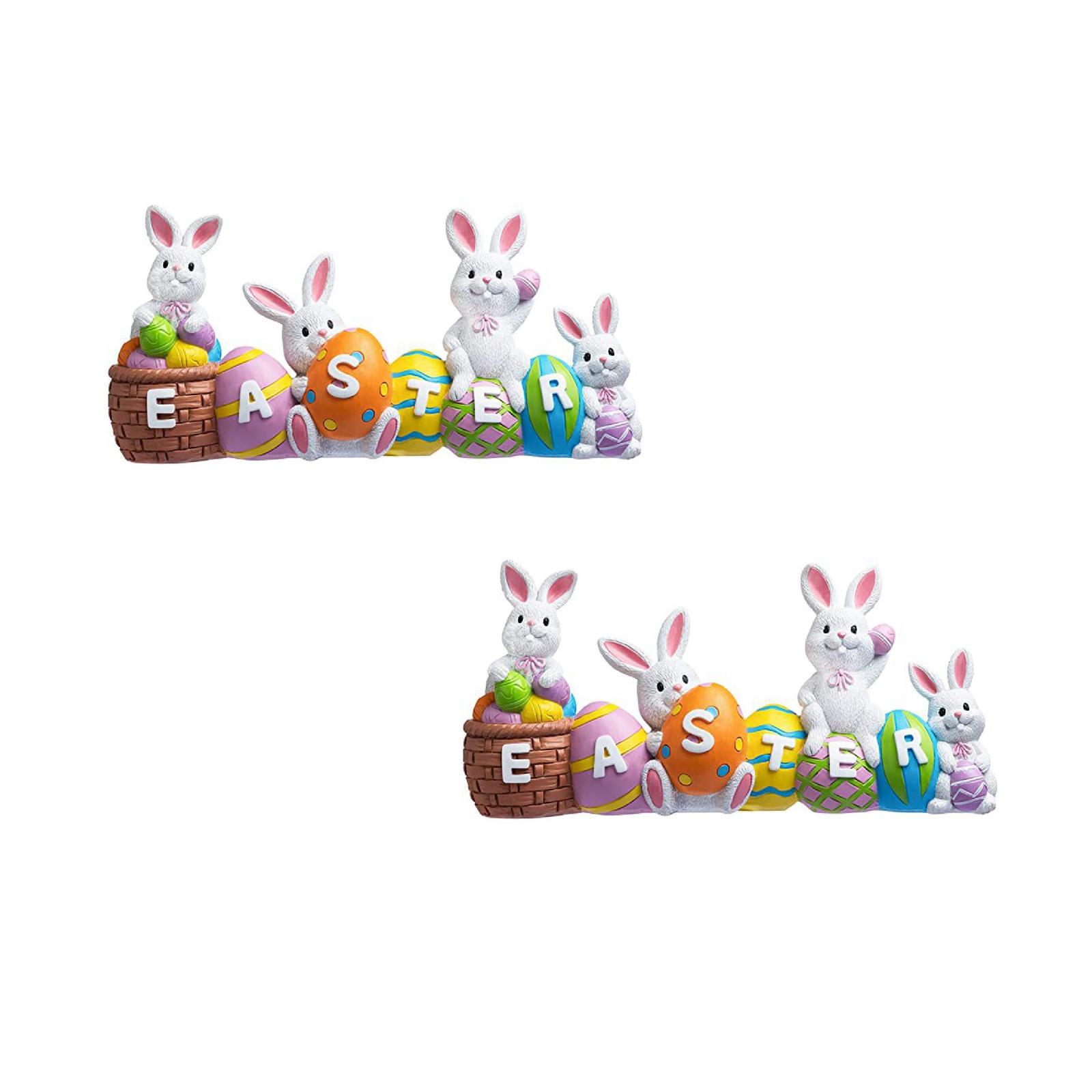3/2/1pcs Happy Easter Table Sign Decoration Wooden Egg Bunny Tabletop ...