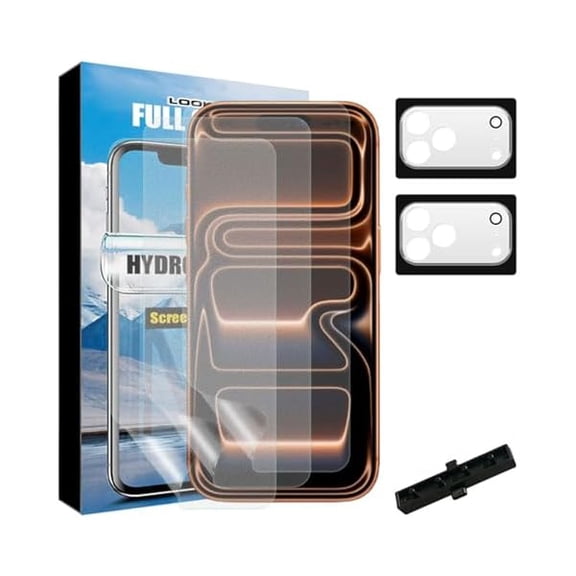 3+2 3 Packs Hydrogel Film Screen Protector(Not Glass) + 2 Packs Tempered Glass Camera Lens Protector For iPhone 17 Pro