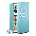 thumbnail image 1 of 3.2 Cu.Ft Mini Fridge with Freezer Compact Refrigerator Single Door Adjustable Thermostat Energy-efficient Low Noise For Bedroom, Office, Kitchen, Light Blue, 1 of 6