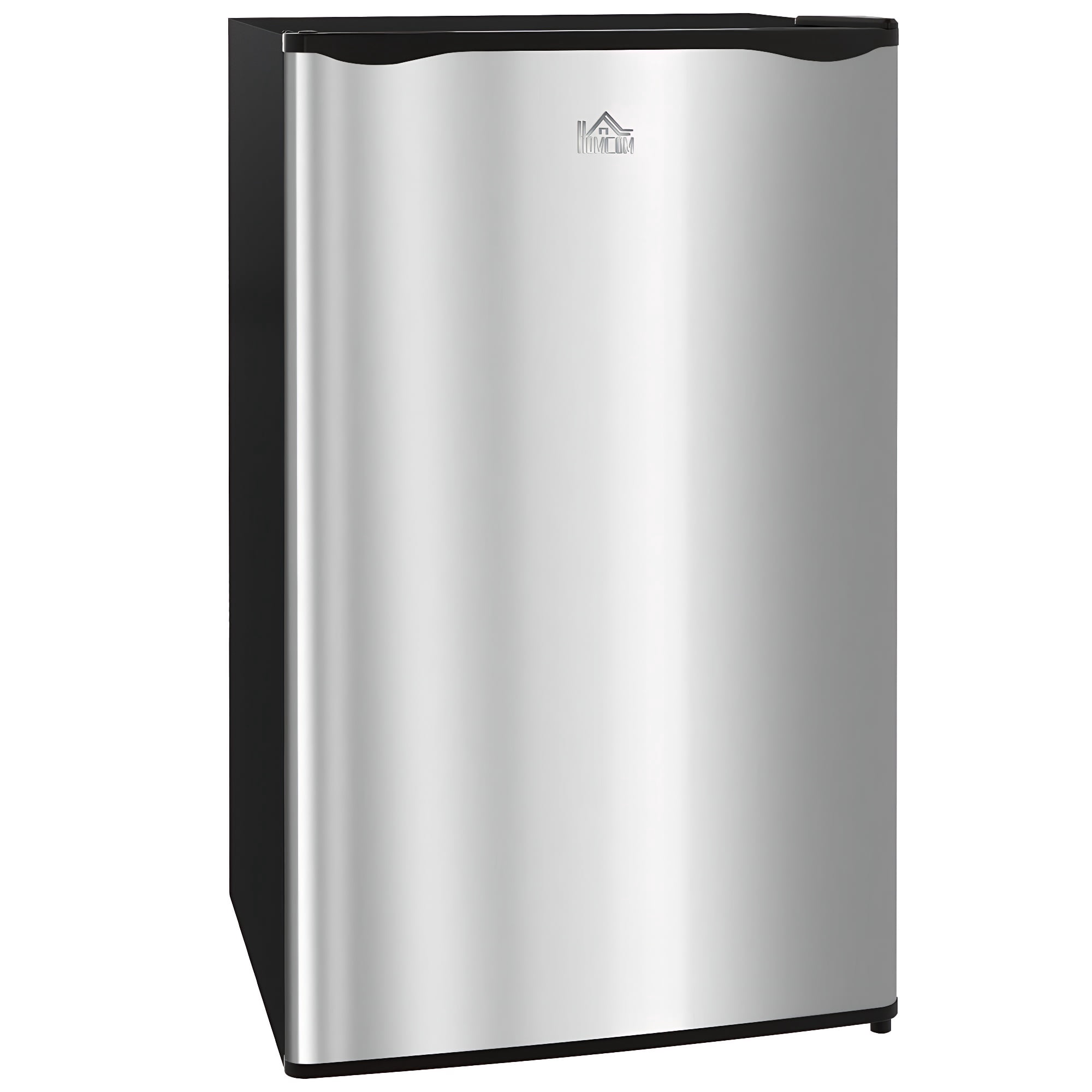 3.2 Cu.Ft Mini Fridge with Freezer, Single Door Compact Refrigerator with Adjustable Thermostat, Reversible Door & Removable Shelves for Dorm, Bedroom, Office, Silver