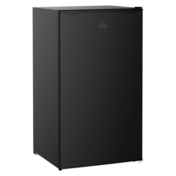 3.2 Cu.Ft Mini Fridge with Freezer, Single Door Compact Refrigerator with Adjustable Thermostat, Shelf and Reversible Door for Bedroom, Dorm, Home Office, Energy Efficient, Black