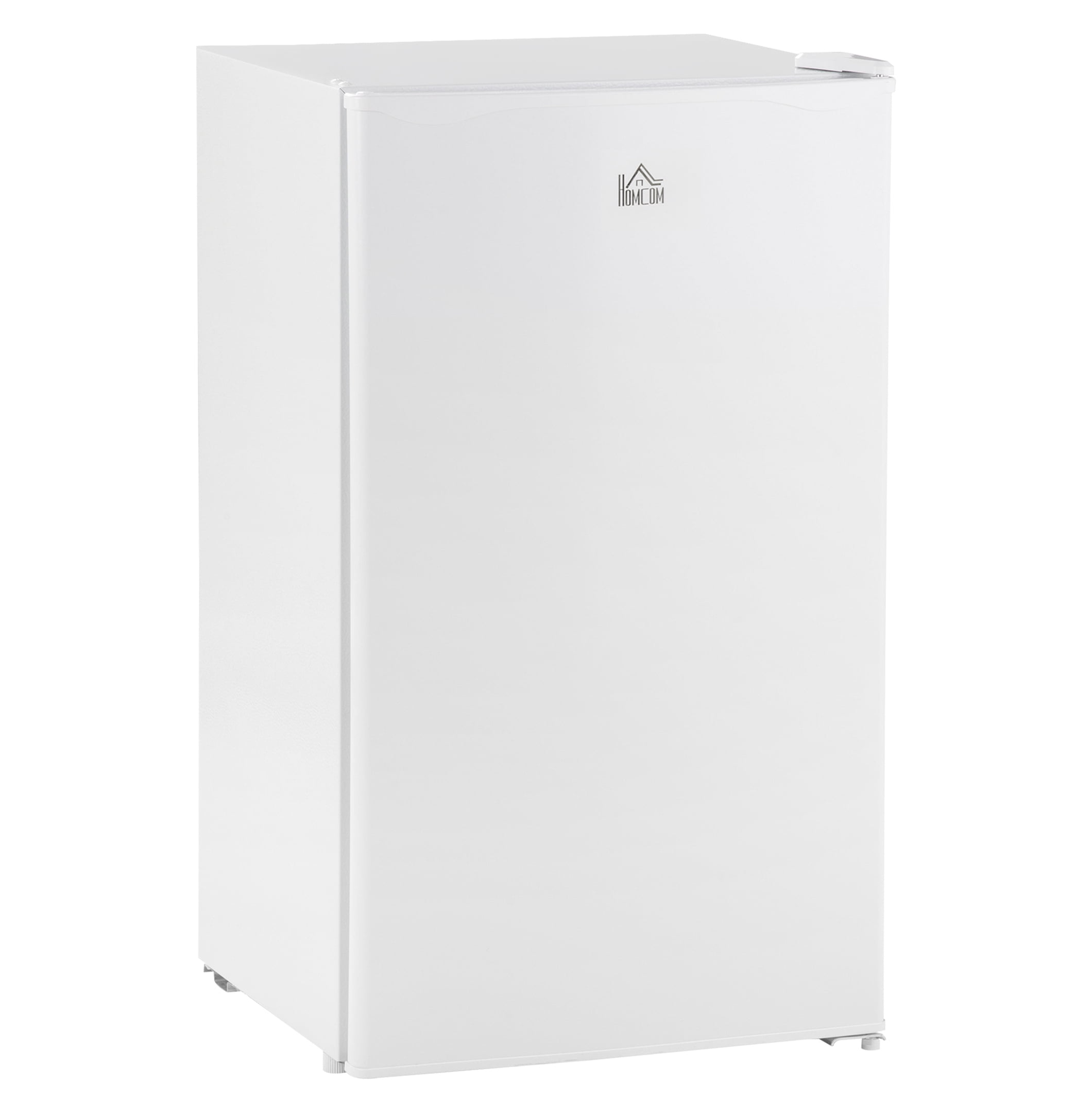 3.2 Cu.Ft Mini Fridge with Freezer, Single Door Compact Refrigerator with Adjustable Thermostat, Shelf and Reversible Door for Bedroom, Dorm, Home Office, Energy Efficient, White