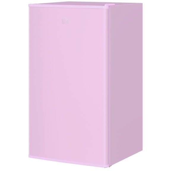 3.2 Cu Ft Mini Fridge with Freezer Single Door Compact Refrigerator Adjustable Thermostat Reversible Door Pink