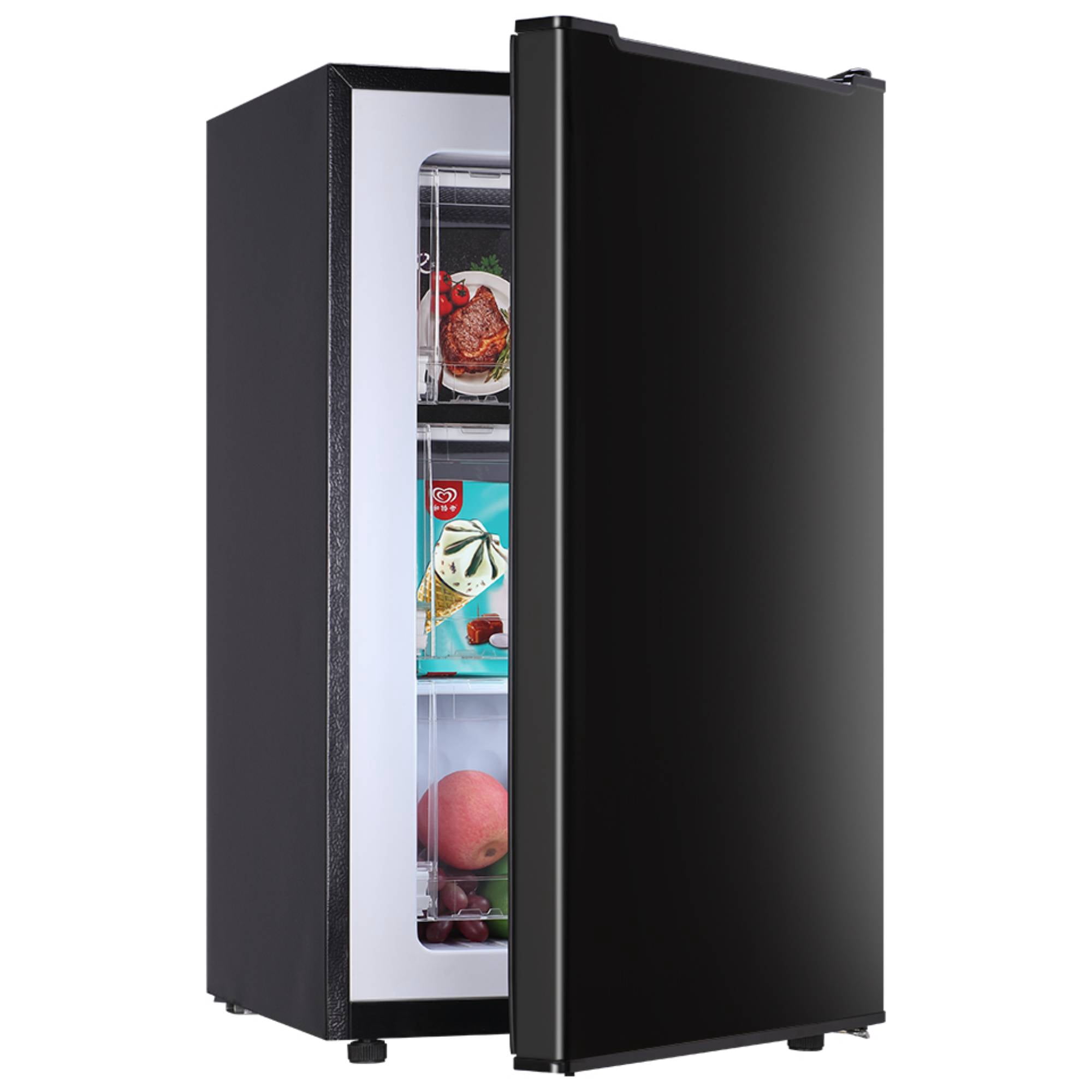 3.2 Cu.Ft Upright Freezer, Single Door Mini Freezer ,Adjustable Thermostat, Compact Refrigerator for Bedroom, Dorm, Black