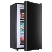 3.2 Cu.Ft Upright Freezer, Single Door Mini Freezer ,Adjustable Thermostat, Compact Refrigerator for Bedroom, Dorm, Black