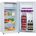 thumbnail image 1 of 3.2 Cu.Ft Single Door Mini Refrigerator with Freezer, Compact Refrigerator with 7 Level Adjustable Thermostat, Low Noise, Reversible Door for Dorms, Offices, RVs, White, 1 of 9
