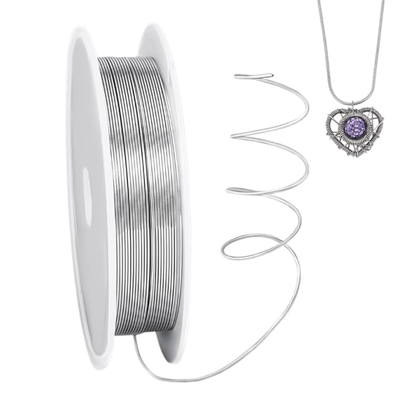 3.2 FT 0.5mm Iron Wire for DIY Jewelry Making Craft Wire Resistant Beading Wire Silver Craft Wire