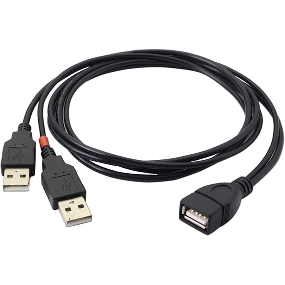 3.2 Feet USB Splitter Cable, 2.0A Female to Dual A Male Y Hub Adapter Cable YOUCHENG for Couters and Mobile Phones Etc. Only One Port for Data Transmission