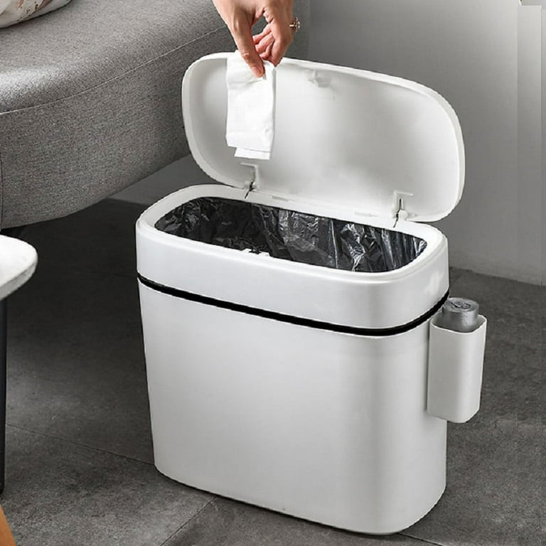 12L Simple Plastic Trash Can Office Bathroom Kitchen Trash Bin