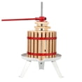 thumbnail image 1 of 3.2 Gal Manual Fruit Wine Press, Wood Steel Fruit and Wine Press With T-Handle, Stable Triangular Structure, Wine Making Press for Outdoor, Kitchen, Manual Assembly Required, 1 of 7