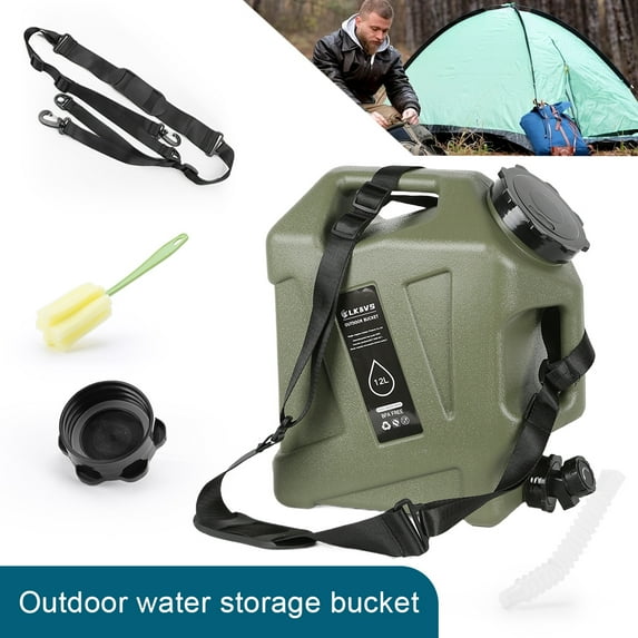 3.2 Gal Portable Water Jug, Leakproof Water Container with Spigot, Thicken Emergency Water Tank