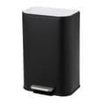 thumbnail image 1 of 3.2 Gallon Bathroom Trash Can with Lid, Stainless Steel Foot Pedal Step Waste Bin, Removable Inner Bucket, Rectangular Small Garbage Can for Kitchen, Living Room, Black, 1 of 7