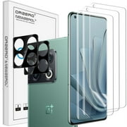 [3+2 Pack] Orzero Screen Protector for OnePlus 10 Pro 5G, 3 Pack TPU Screen Protector and 2 Pack Glass Camera Lens Protector, HD Anti-Scratch Bubble-Free Lifetime Replacement