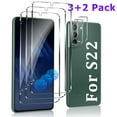thumbnail image 1 of (3+2 Pack) Screen Protector For Galaxy S22  With Camera Lens Protector, HD 99.99% Transparency, 9H Hardness, Support Fingerprint Unlock, Easy Installation, 6.1 Inch, 1 of 6