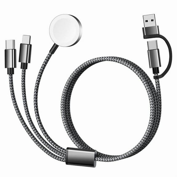 3 in 2 USB C Charger Cable, 1 Count Multi Wireless Fast Charger Compatible with iWatch Ultra/SE/10,9,8,7,6,5,4,3,2,1 and iPhone 16,15,14,13,12,11,Galaxy S23