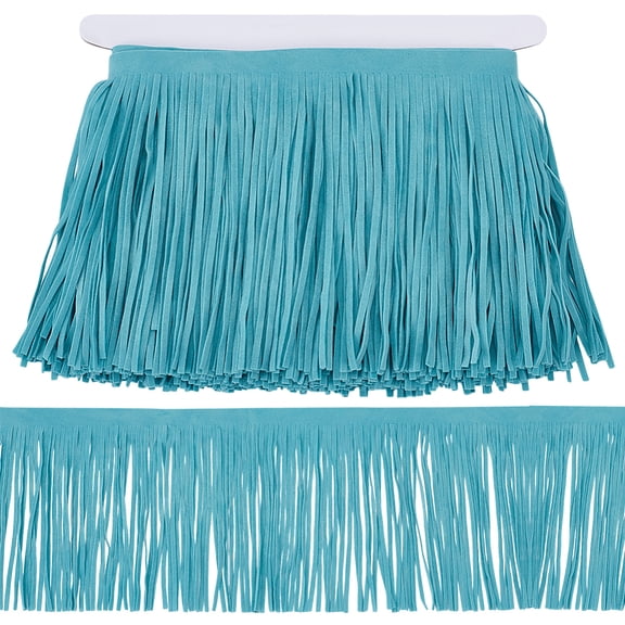 3.2 Yards 6 Inch Double Side Suede Tassel Trims Leather Fringe Trim Brazil Tassel Fringe Edging Ribbon Embellishment Decoration Sewing