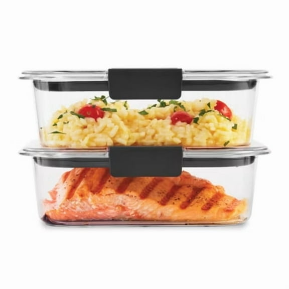 3.2 cup 2pk Brillance Food Storage Container: Clear Plastic, Microwave & Freezer Safe, Dishwasher Top-Rack Safe