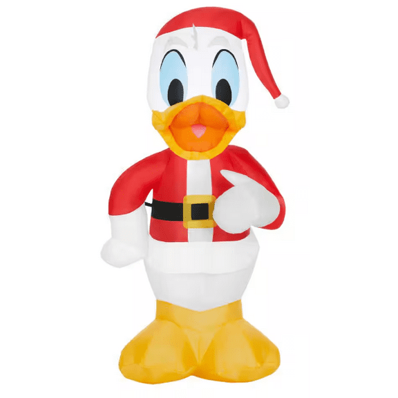 Gemmy 3.2 ft. Tall LED Donald Duck in Santa Outfit Christmas Inflatable