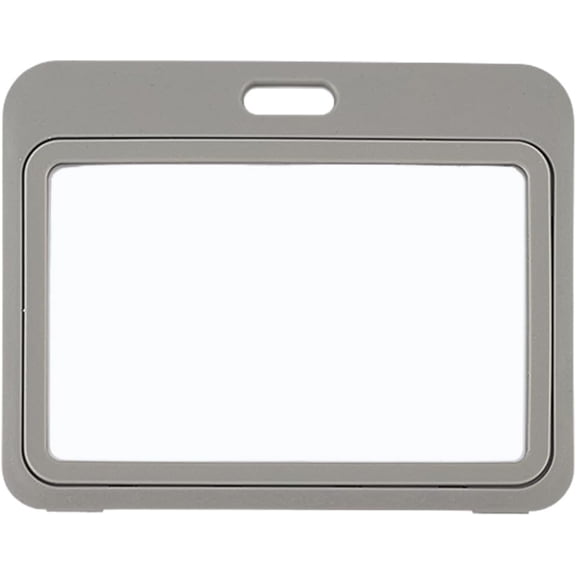 3.2 x 4 Inch Horizontal Name Badge Holder ID Card Sleeve Rectangle Silver Acrylic Clear Window Resealable Inserts Tags Sleeve Protector