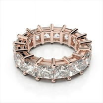 3.20 Ct Brilliant Princess Cut Diamond Engagement Bands Solid 14K Rose Gold Size 3