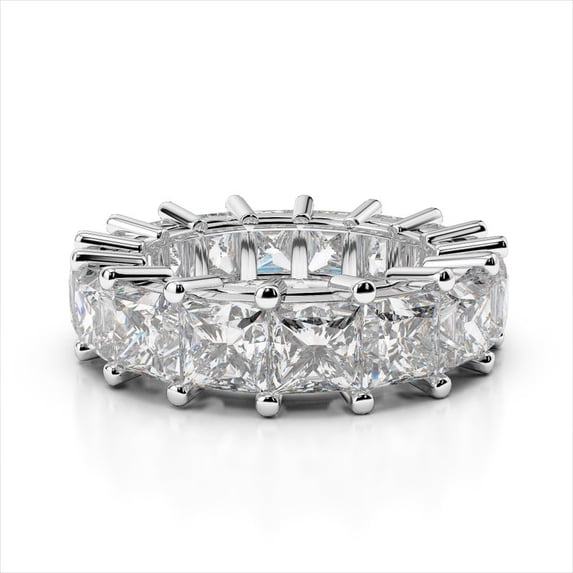 3.20 Ct Brilliant Princess Cut Diamond Wedding Bands for Women Solid 18K White Gold