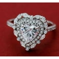 thumbnail image 1 of 3.20 Ct Heart Cut Lab Created Diamond Halo Heart Engagement Ring 14K White Gold Plated Silver, 1 of 3