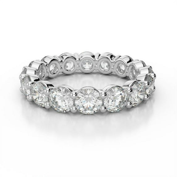 3.20 Ct Solitaire Round Real Moissanite Engagement Bands for Women Solid 950 Platinum