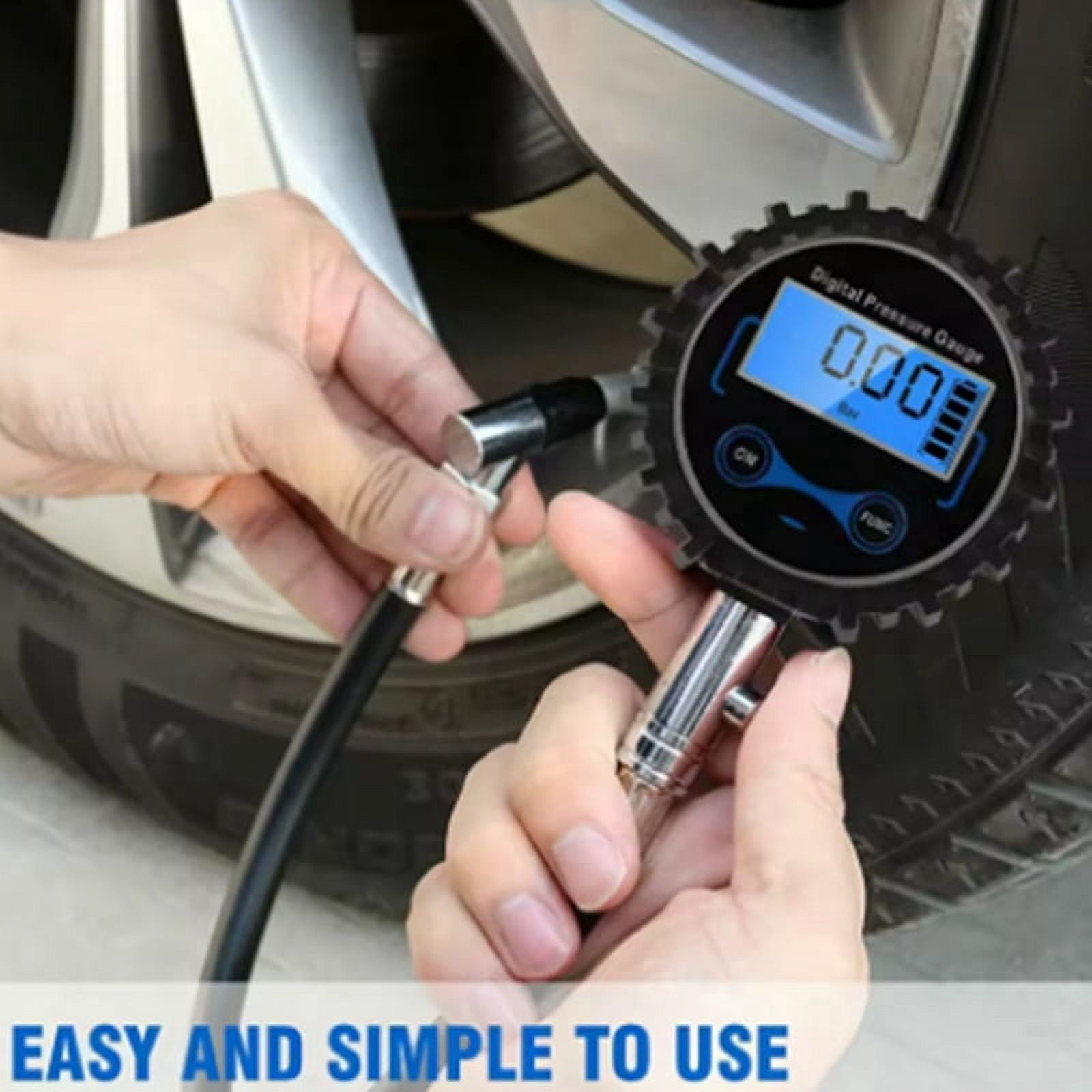3-200PSI Car Tire Pressure Gauge LCD Display High Digital Tire Tester ...