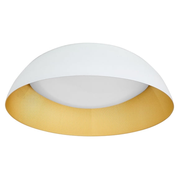 3-206-650 Oxygen Lighting Lucci - 18W 1 LED Flush Mount-5.75 Inch Tall and 18 Inch Wide-White/Industrial Brass Finish