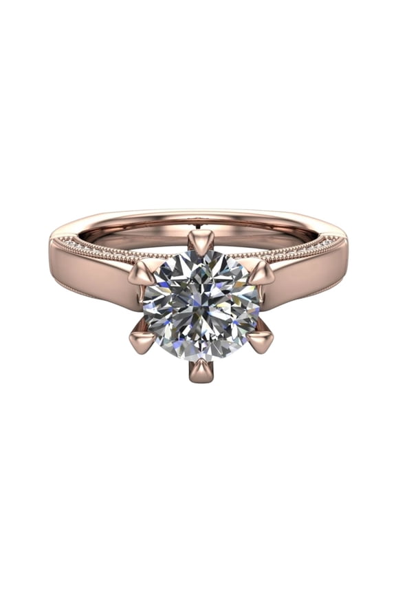 3.20Ct Round Lab Grown Diamond Engagement Ring IGI E VS1 18K Rose Gold