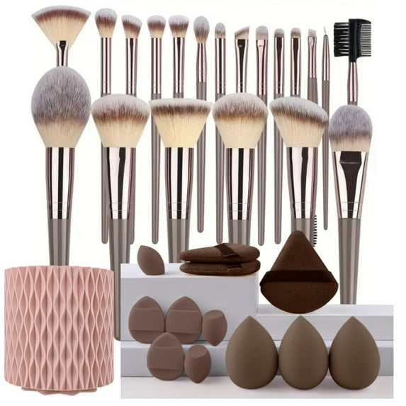 3-20PCS Makeup Brushes Set Eyeshadow Fluffy Foundation Concealer Blush Highlighter Storage Box Female Cosmetics Beauty Tools