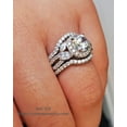 thumbnail image 1 of 3.20ct Halo Round Cut 3pcs Wedding Set Engagement Ring Wedding Band Diamond Simulated 925 Sterling Silver Women's Bridal Set Eternity Ring SKU:00140, 1 of 9