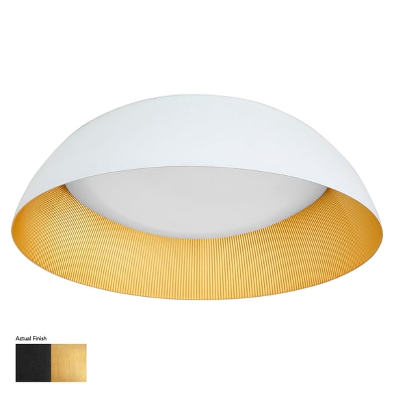 3-216-1550-Oxygen Lighting-Lucci - 36W 1 LED Flush Mount-7 Inch Tall and 25 Inch Wide-Black/Industrial Brass Finish