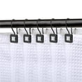 thumbnail image 1 of 3.22 x 2.65 in. Crystal Design Double Shower Curtain Hooks for Bathroom, Rust Resistant Shower Curtain Hooks Rings, Matt Black - Set of 12, 1 of 1