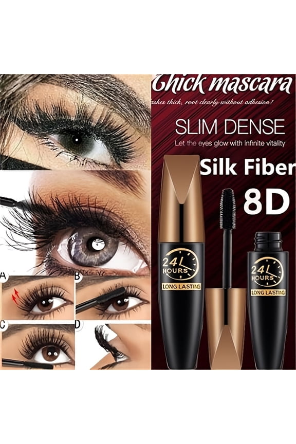 3 24 Hours L Max Long Lasting Waterproof 8D Fiber Mascara-Black, Thick, Curling Eyelash Extension Cosmetics Wear Waterproof Not Smudge All Day