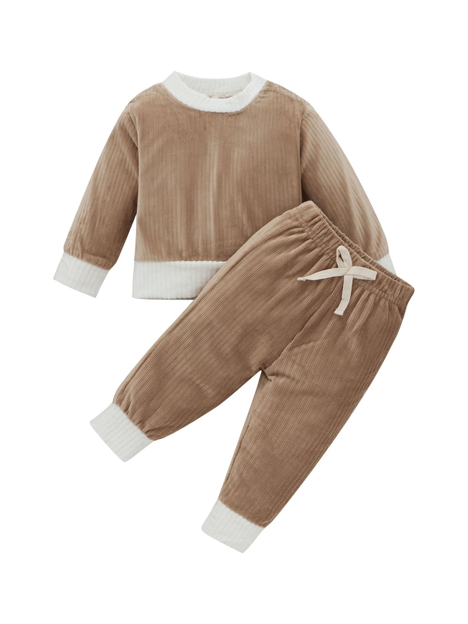 324M Autumn Infant Baby Corduroy Clothes Set Boys Girls Long Sleeve