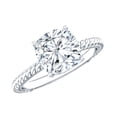 thumbnail image 1 of Rosec Jewels Moissanite Cushion Cut Solitaire Ring for Engagement - 8 mm - 3 Carat Ring - D-VS1 Quality Certified, 925 Sterling Silver, US 4.00, 1 of 8