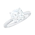 thumbnail image 1 of Rosec Jewels Moissanite Cushion Cut Solitaire Ring for Engagement - 8 mm - 3 Carat Ring - D-VS1 Quality Certified, 925 Sterling Silver, US 4.00, 1 of 8