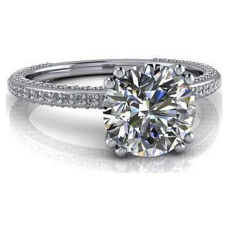 LADIES RING 3.25CT ROUND DIAMOND 14K WHITE GOLD LADIES RING 3.25CT ROUND DIAMOND 14K WHITE GOLD