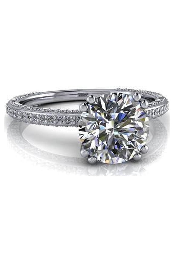 3.25 Ct Stunning Round Diamond Wedding Rings For Women Solid 14K White Gold Size 3