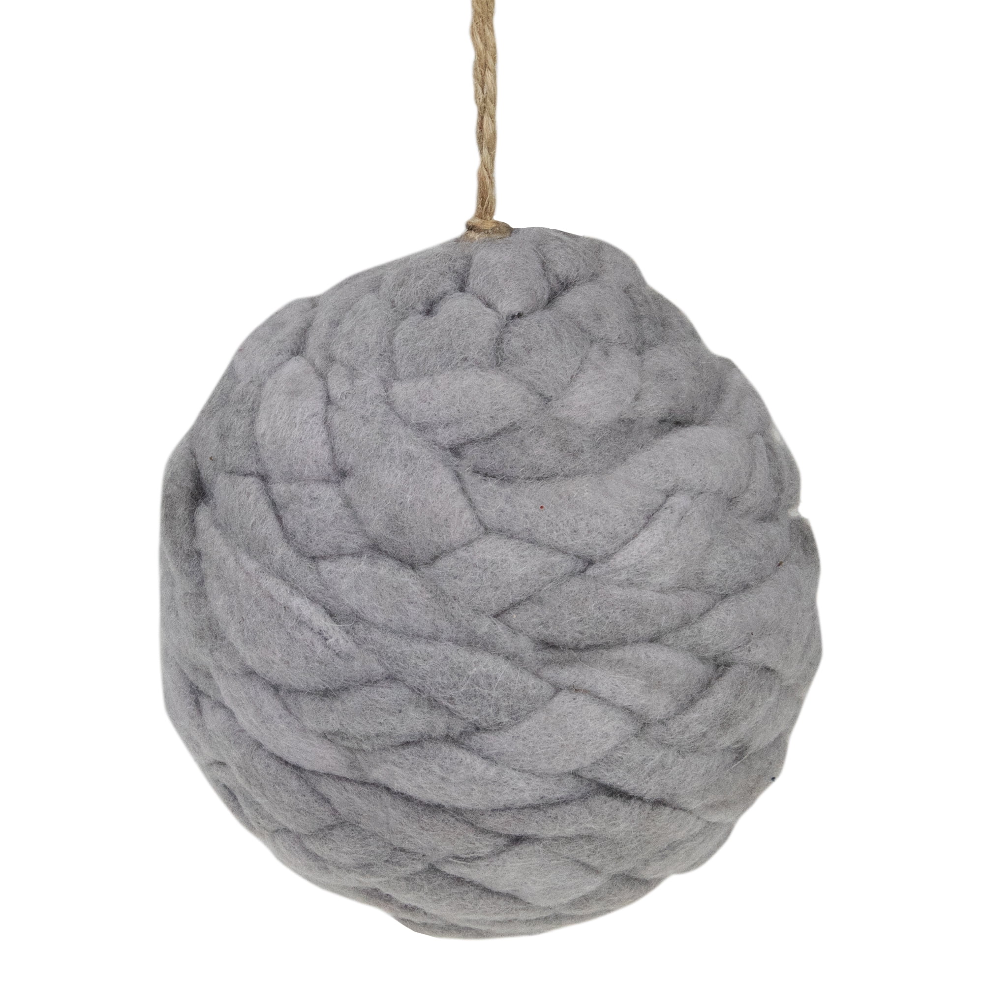 3.25" Gray Knit Cotton Shatterproof Christmas Ornament