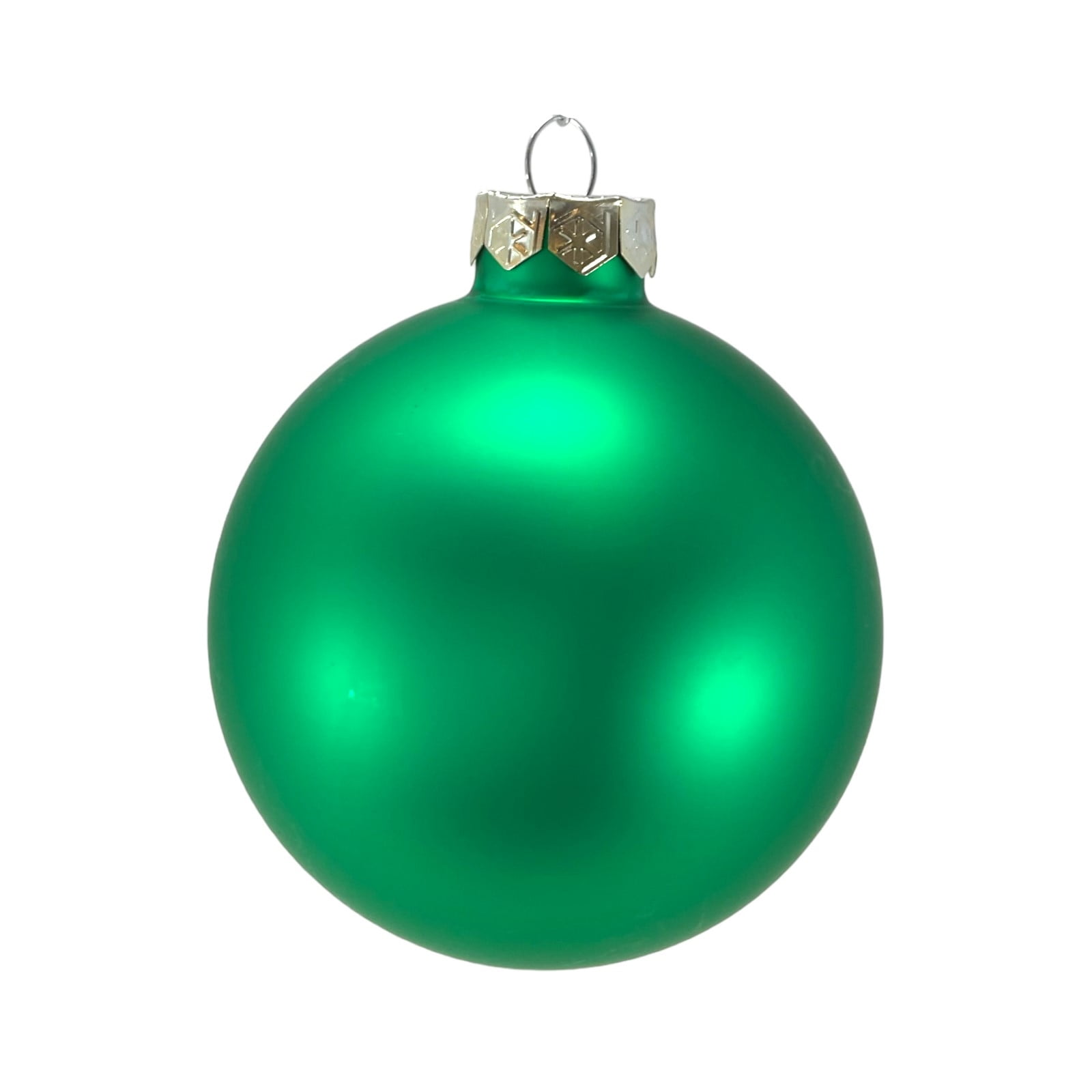 3.25 Inch 4 count Matte Green Christmas Glass Ball Christmas Ornaments
