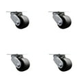 thumbnail image 1 of 3.25 Inch Glass Filled Nylon Wheel Swivel Caster Set with Roller Bearings SCC, 1 of 2