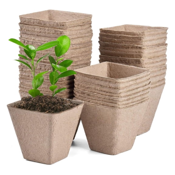 3.25 Inch Peat Pots 30 Pack Seed Starter Containers for Seedlings, Vegetables, and Flowers; Transplanting Planters with Excellent Air and Water Permeability for All Seasons