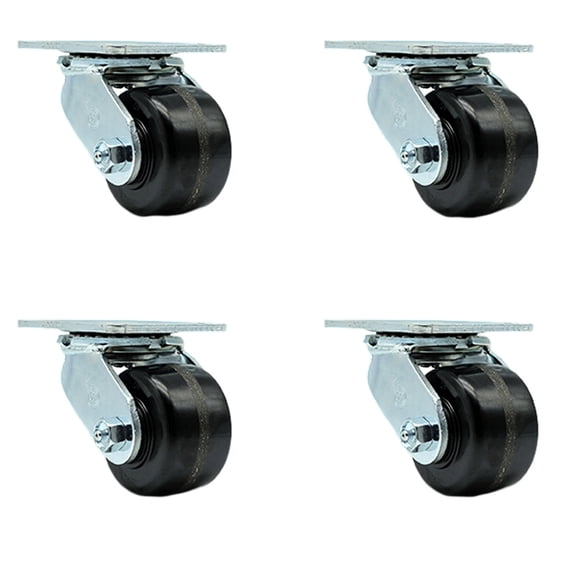 3.25 Inch Phenolic Wheel Swivel Caster Set with Roller Bearings Service Caster