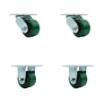 thumbnail image 1 of 3.25 Inch Poly on Steel Caster Set with Roller Bearing 2 Swivel Lock 2 Rigid SCC, 1 of 2