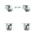thumbnail image 1 of 3.25 Inch Semi Steel Caster Set with Ball Bearings 2 Brakes 2 Rigid SCC, 1 of 2