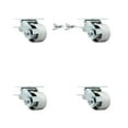 thumbnail image 1 of 3.25 Inch Semi Steel Caster Set with Ball Bearings 4 Swivel Lock 2 Brake SCC, 1 of 2