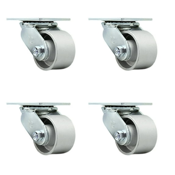 3.25 Inch Semi Steel Wheel Swivel Caster Set with Roller Bearings Service Caster